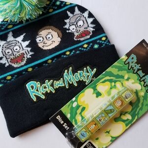 ❗Rick & Morty Winter Beanie and Dice Set❗